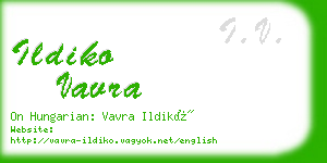 ildiko vavra business card